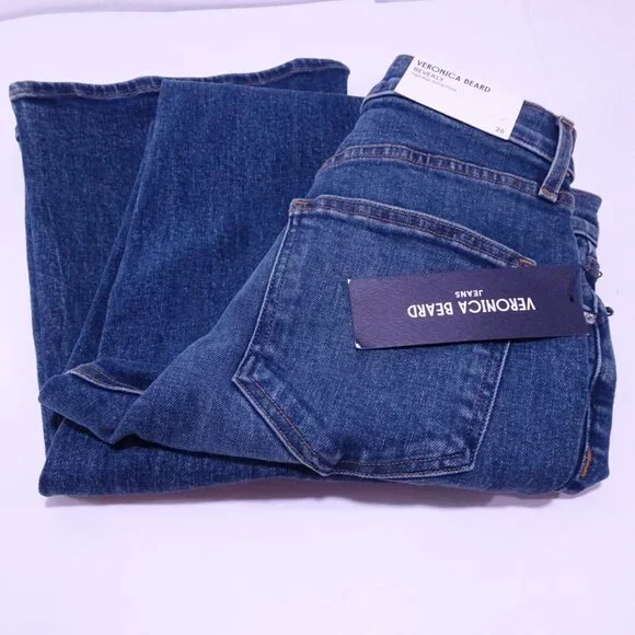 Veronica Beard Beverly High Rise Skinny Flare Jeans 25 NWT 348 Rebel Blue - Picture 14 of 16